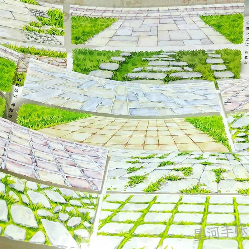 Stone-paved Walkway PET Journaling Scene Tape
