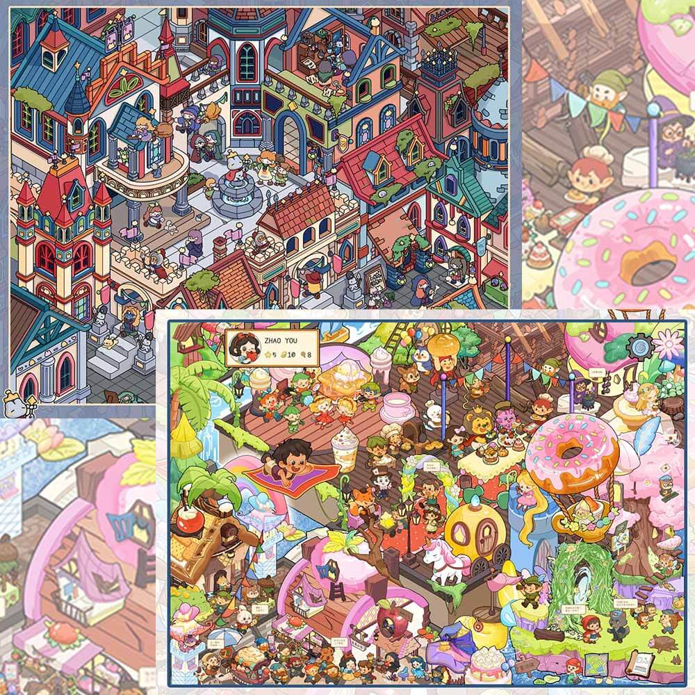 Fairy Star Town DIY 3D Scene Stickers 2 Cute Miniature Scenes(L)