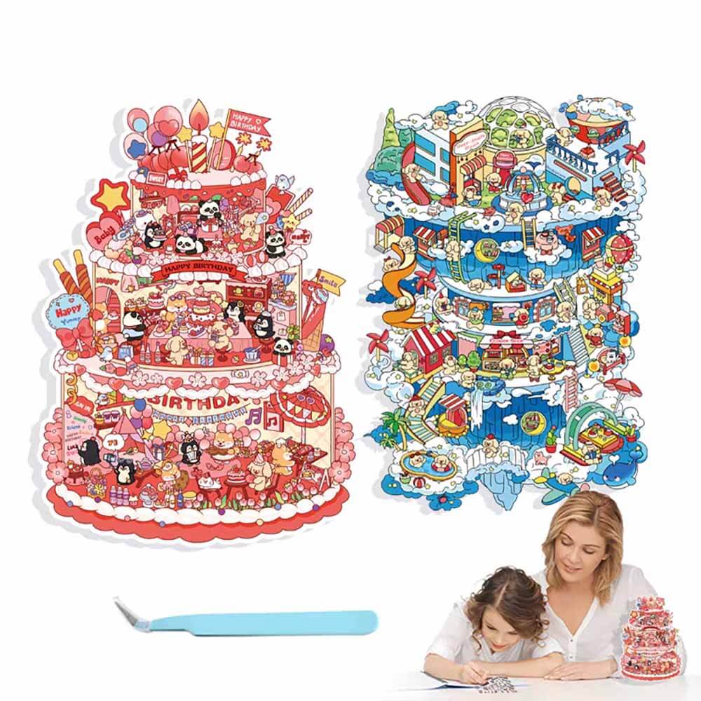 Sky City DIY 3D Scene Stickers 2 Cute Miniature Scenes(L)