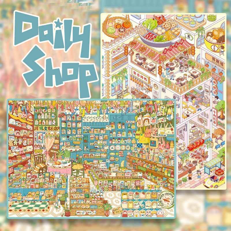 Daily Shop DIY 3D Scene Stickers 2 Cute Scenes(L)