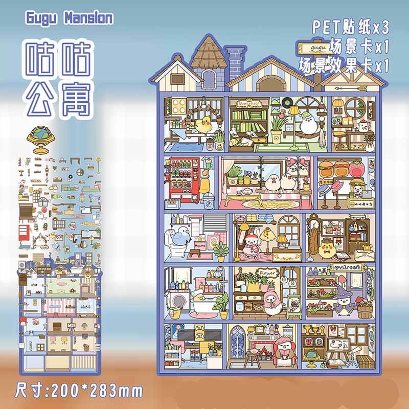 Apartment Life DIY 3D Scene Stickers 3 Cute Scenes(L)