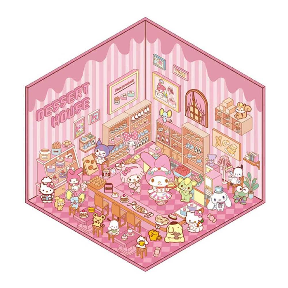 Sanrio Party DIY 3D Scene Stickers - 4 Cute Miniature Scenes
