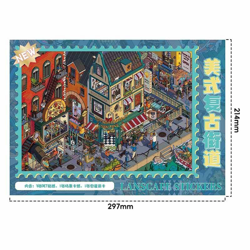 Old Dream Lane DIY 3D Scene Stickers 3 Cute Scenes(L)
