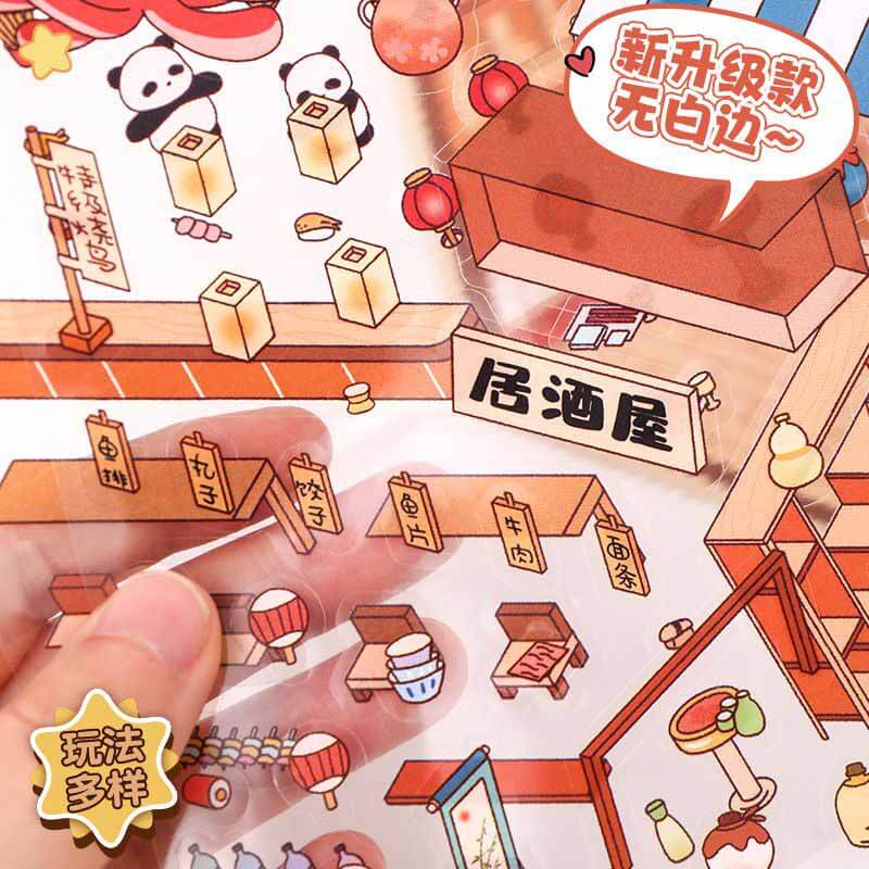 Autocollants 3D DIY Furry Friends Tycoon : 4 scènes miniatures mignonnes