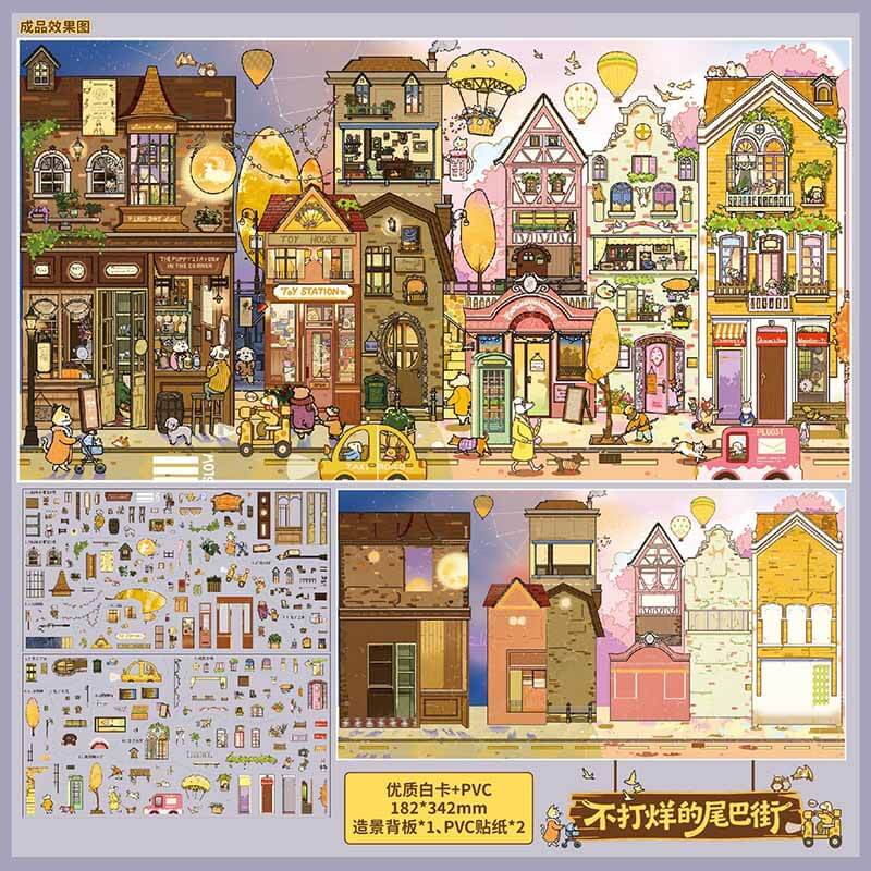 Tail Town DIY 3D Scene Stickers 2 Cute Scenes(XL)