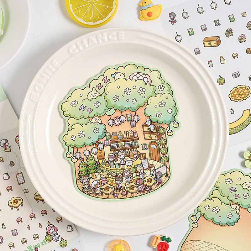 Autocollants de scènes du Royaume des rêves - 4 charmantes scènes miniatures