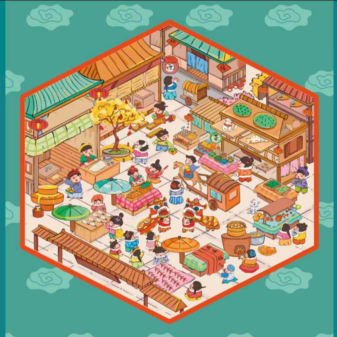 Treasure Chest Christmas Scene Sticker 6 Cute Miniature Scenes(S&L)