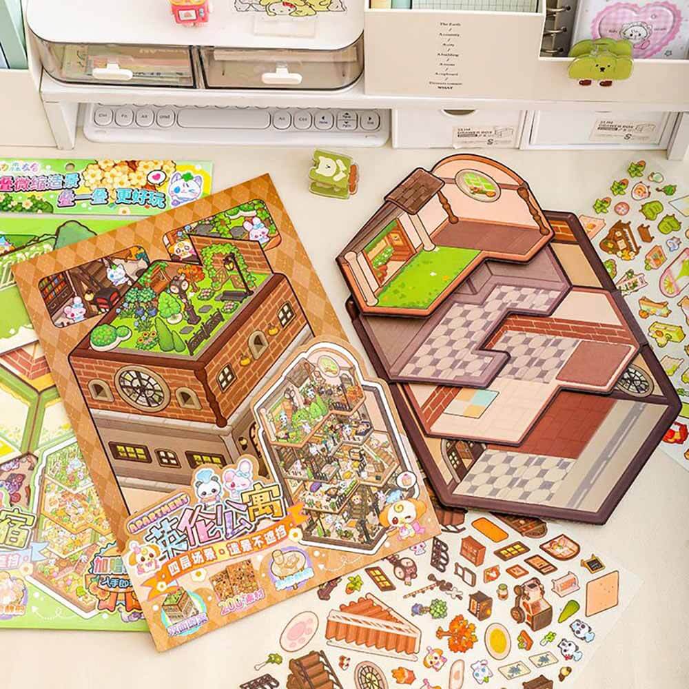 Apartment Homestay DIY 3D Scene Stickers 2 Cute Miniature Scenes