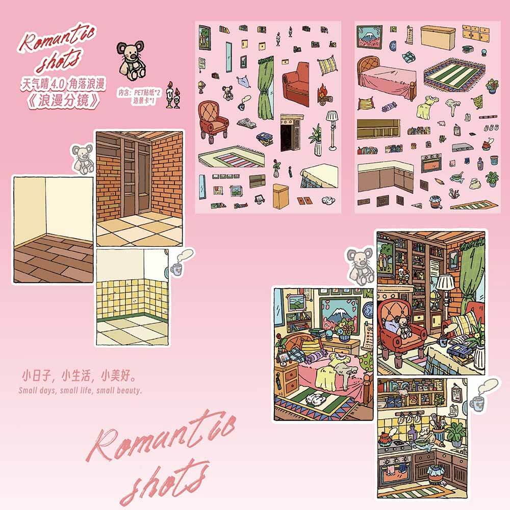 Romantic Street Corner DIY 3D Scene Stickers Cute Miniature Scenes