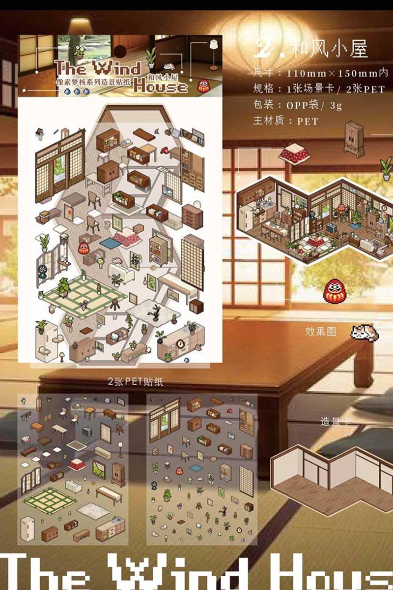 Darkwave Dreams DIY 3D Scene Stickers 4 Cute Miniature Scenes