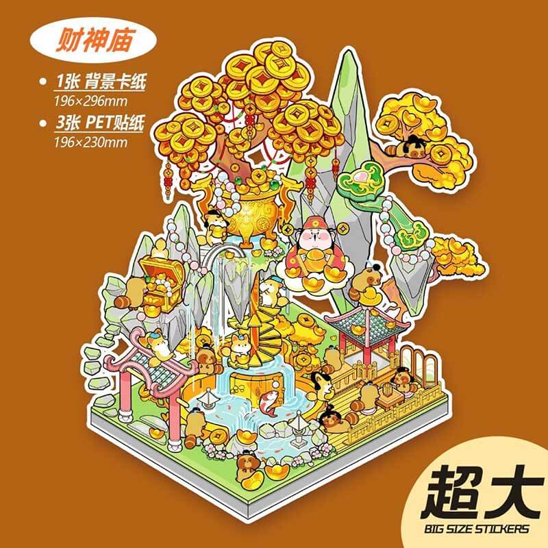 Slow Living Club DIY 3D Scene Stickers 3 Cute Miniature Scenes(L)
