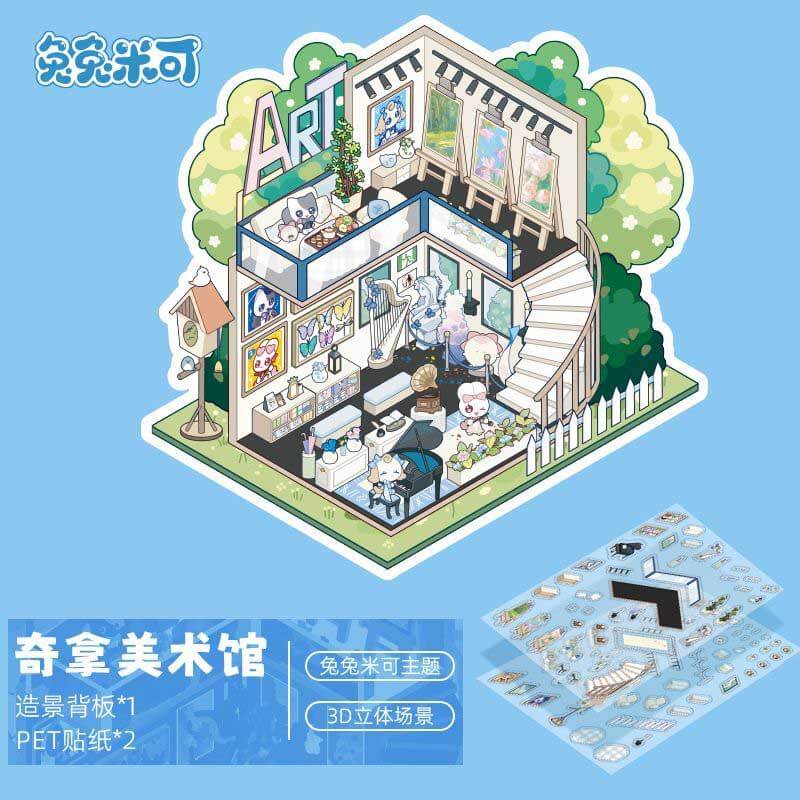Knock & Create Tales DIY 3D Scene Stickers 4 Cute Miniature Scenes