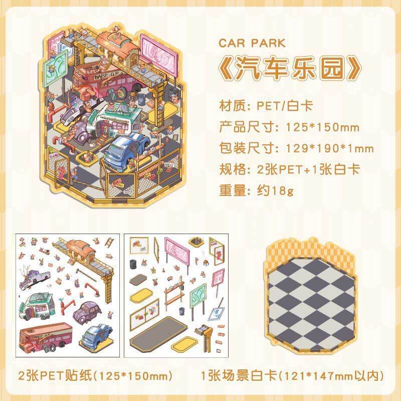 Urban Escape DIY 3D Scene Stickers 4 Lovely Miniature Scenes(S)