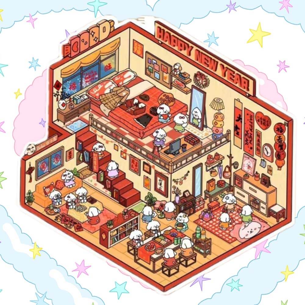 Lawn Wedding DIY 3D Scene Stickers 4 Lovely Miniature Scenes(M)