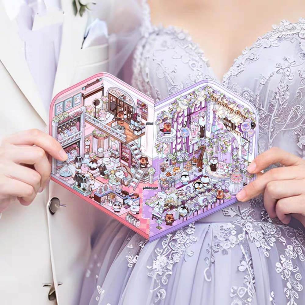 Wedding March DIY 3D Scene Stickers 2 Cute Miniature Scenes(L)