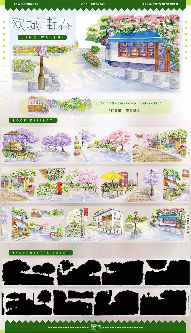 Forest Stream & Spring PET Journal Collage Sticker