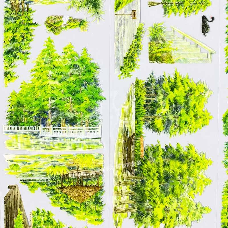 Redwood Green Haven PET Journaling Scene Tape