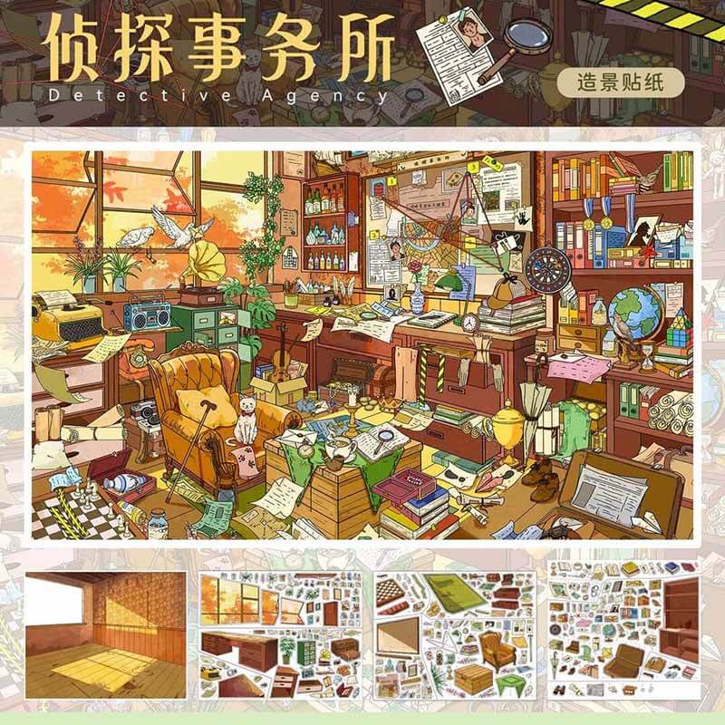 Mystery Tale DIY 3D Scene Stickers With Guide Lines(L)