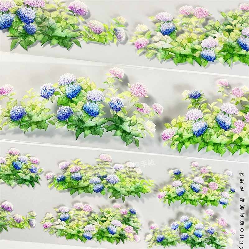 Hydrangea Bush PET Journaling Scene Tape
