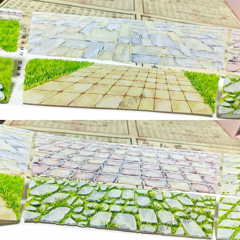 Stone-paved Walkway PET Journaling Scene Tape