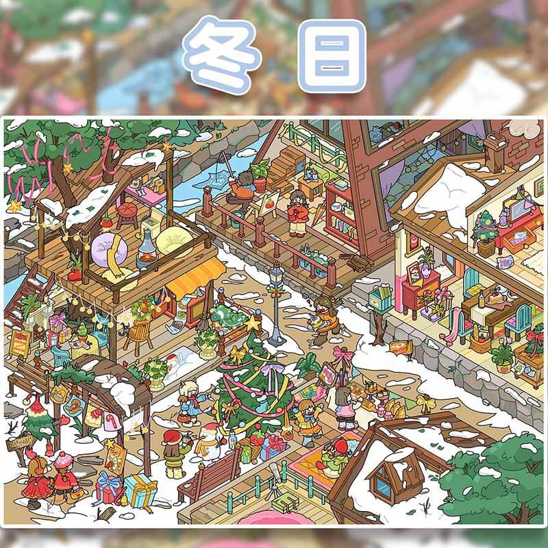 Travel Moments DIY 3D Sticker 3 Cute Miniature Scenes(L)