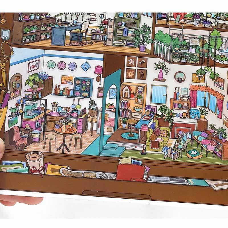 Storage Aesthetic DIY 3D Scene Stickers 2 Cute Scenes(L)