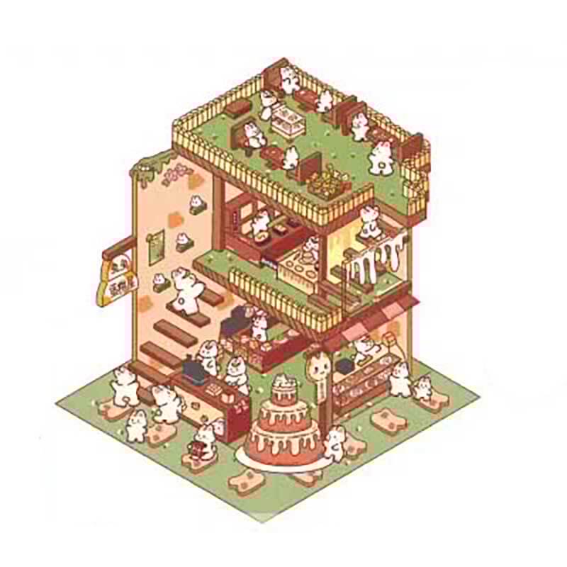 Autocollants 3D DIY de Bunny Beanie's Shop - 4 adorables scènes miniatures