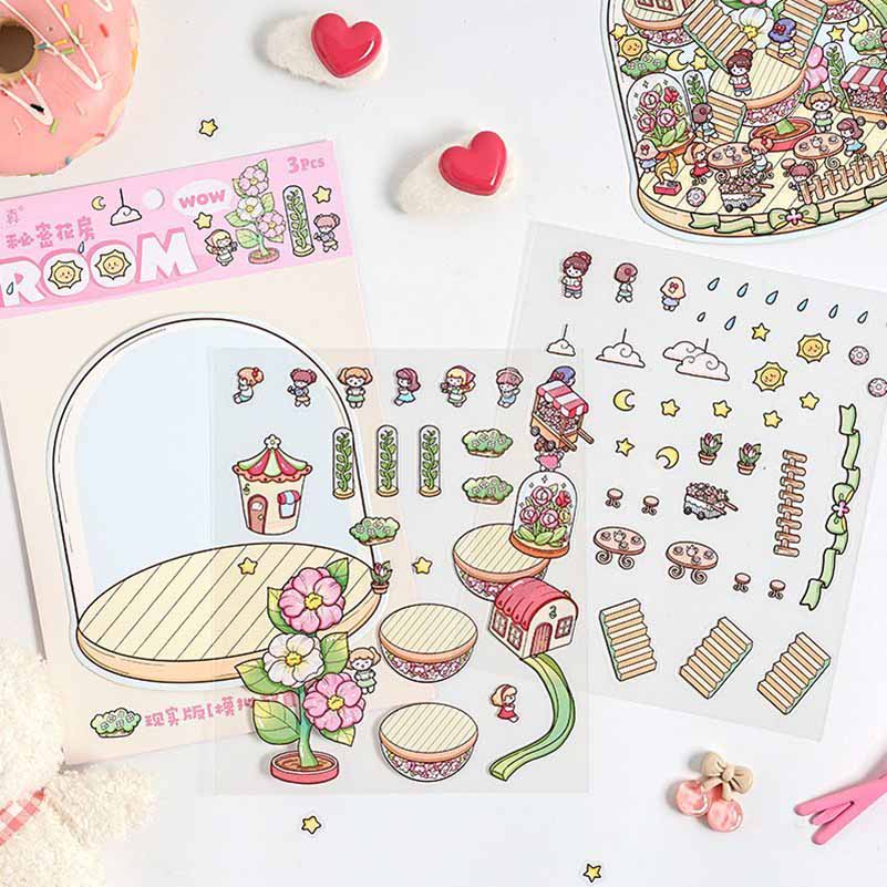 Realm of Dreams Scene Stickers - 4 Lovely Miniature Scenes