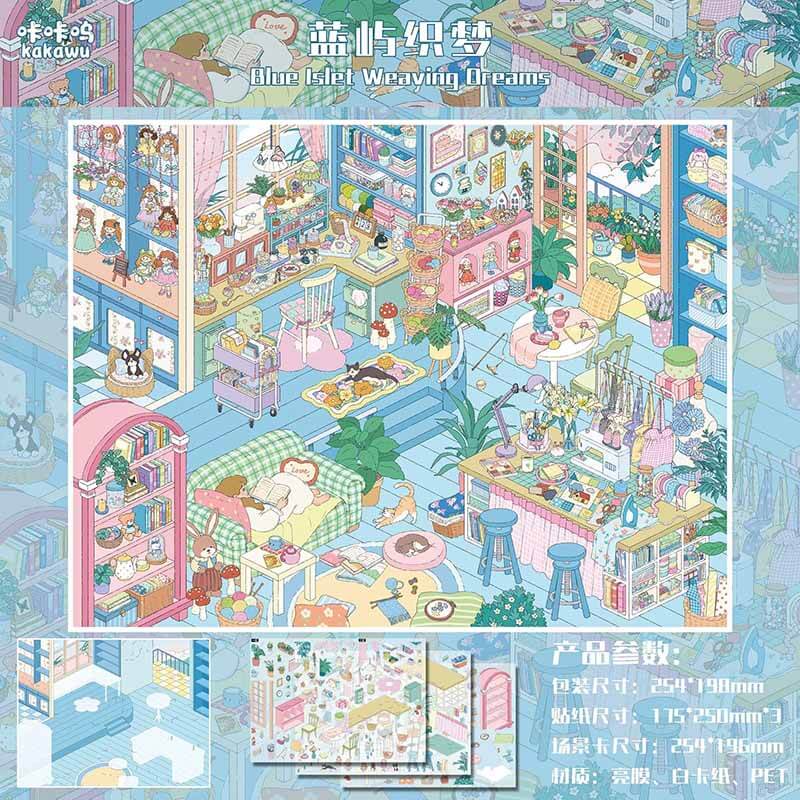 Dream Waltz DIY 3D Scene Stickers 3 Cute Miniature Scenes(L)