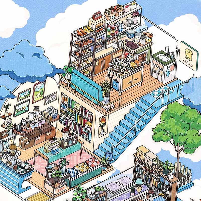 Dreamy Escape DIY 3D Scene Stickers 2 Cute Miniature Scenes(L)