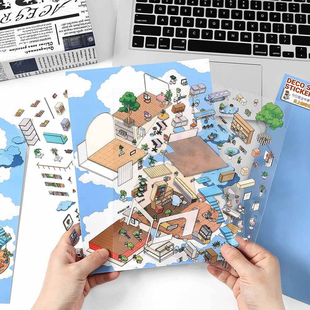 Dreamy Escape DIY 3D Scene Stickers 2 Cute Miniature Scenes(L)