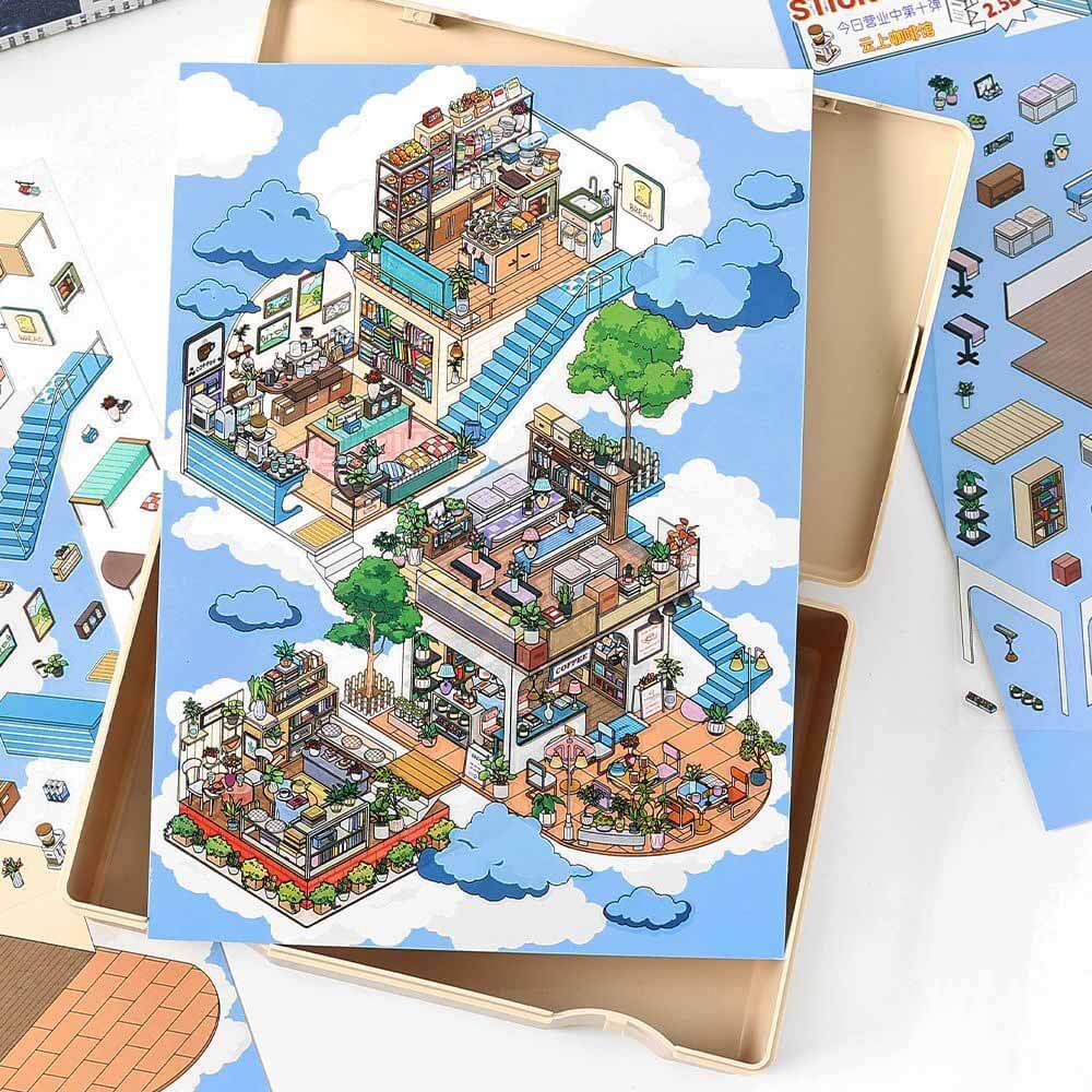 Dreamy Escape DIY 3D Scene Stickers 2 Cute Miniature Scenes(L)