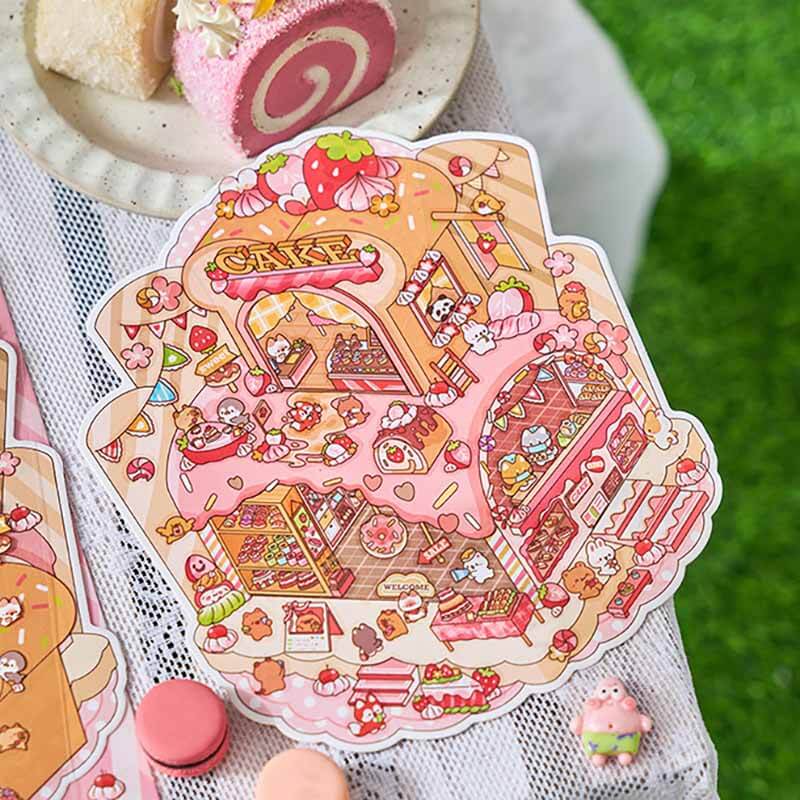 Flavors of Summer DIY 3D Scene Stickers 4 Cute Miniature Scenes(M)