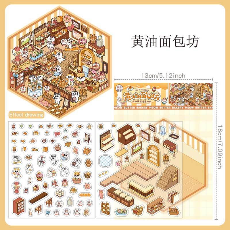 Sweet Moments DIY 3D Scene Stickers 4 Cute Miniature Scenes