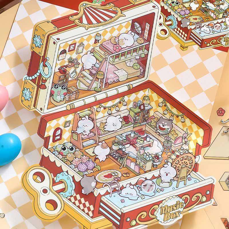 Magic Ark World DIY 3D Scene Stickers - 4 Cute Miniature Scenes