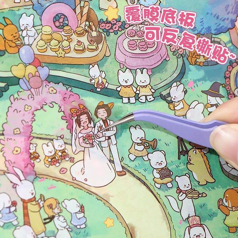 Island Wedding DIY 3D Scene Stickers - Oversized Cute Miniature Scenes(xL)