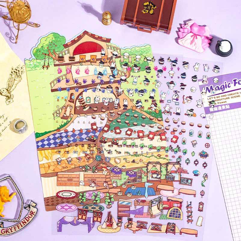Apartment Theme DIY 3D Scene Stickers - 2 Cute Miniature Scenes
