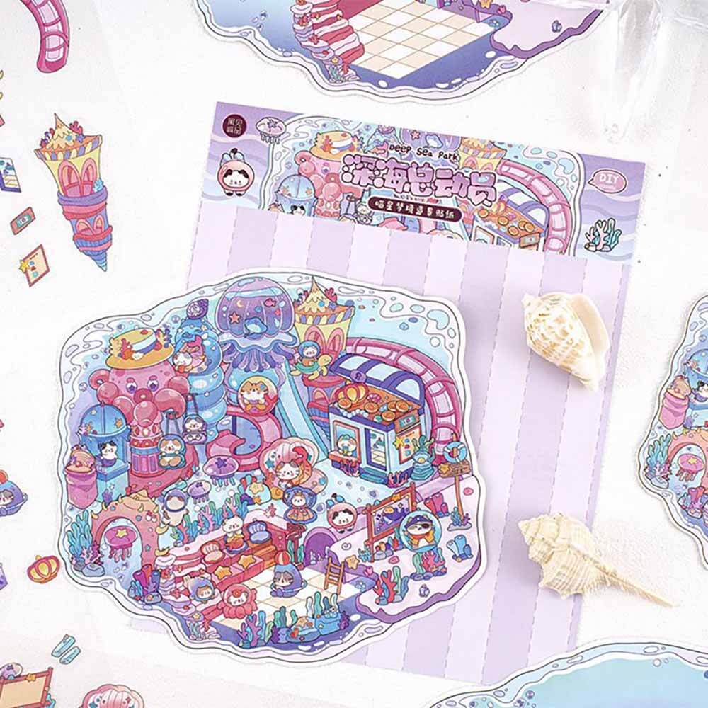 Meow Dreams DIY 3D Scene Stickers 4 Cute Miniature Scenes(S)