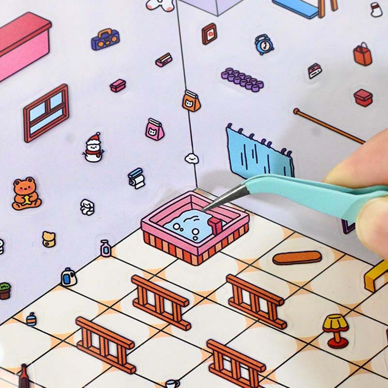Time Apartment Scene Stickers 2 Cute Miniature Scenes(L)