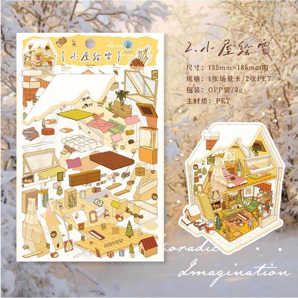 Eternal Reverie DIY 3D Scene Stickers 4 Cute Miniature Scenes(S)