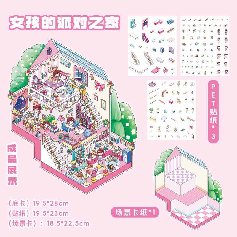 Street Treats DIY 3D Scene Stickers 4 Cute Miniature Scenes(L)