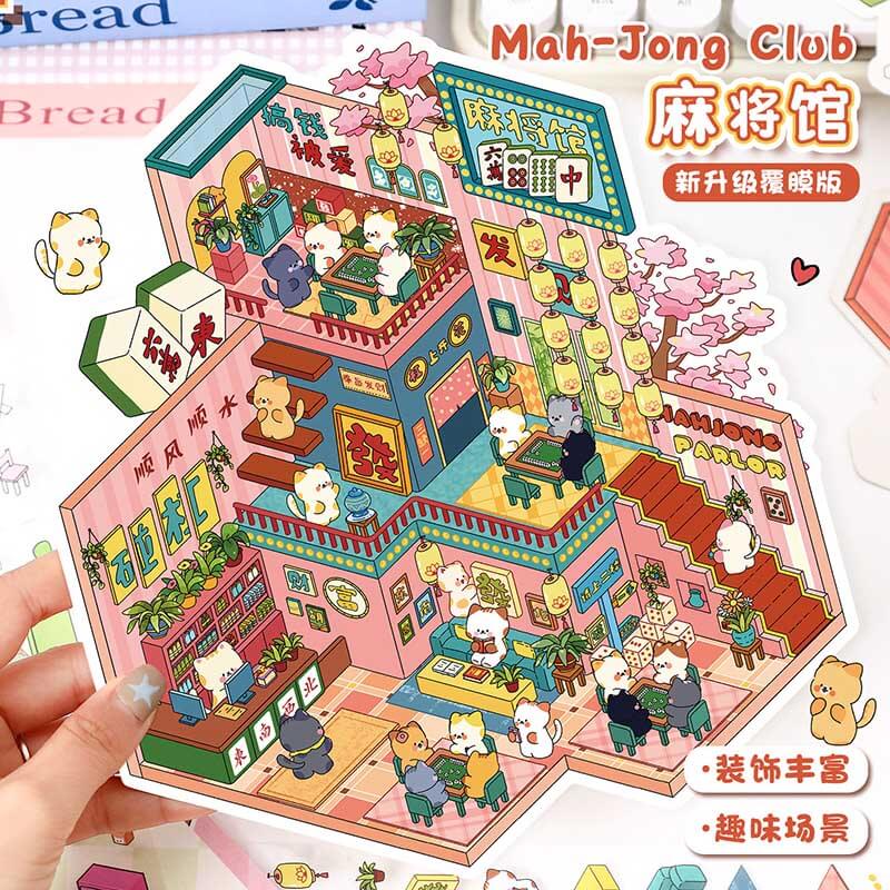 Cottage Clack & Chat DIY 3D Scene Stickers Lovely 2 Miniature Scenes