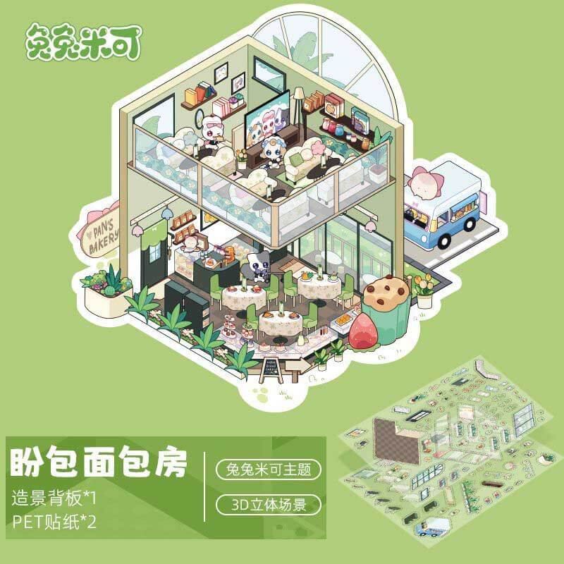 Knock & Create Tales DIY 3D Scene Stickers 4 Cute Miniature Scenes