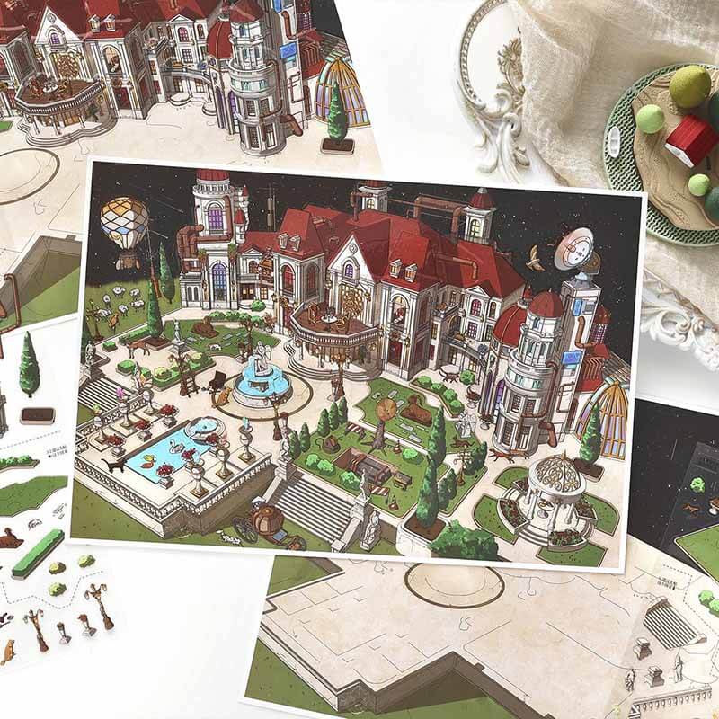 Wonder Feast DIY 3D Scene Stickers With Guide Lines(L)