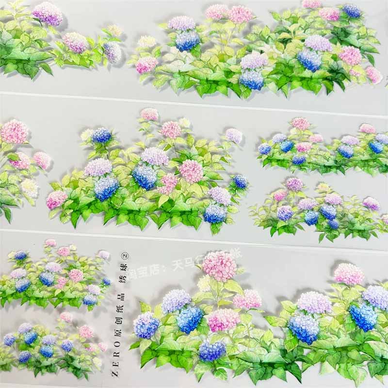 Hydrangea Bush PET Journaling Scene Tape