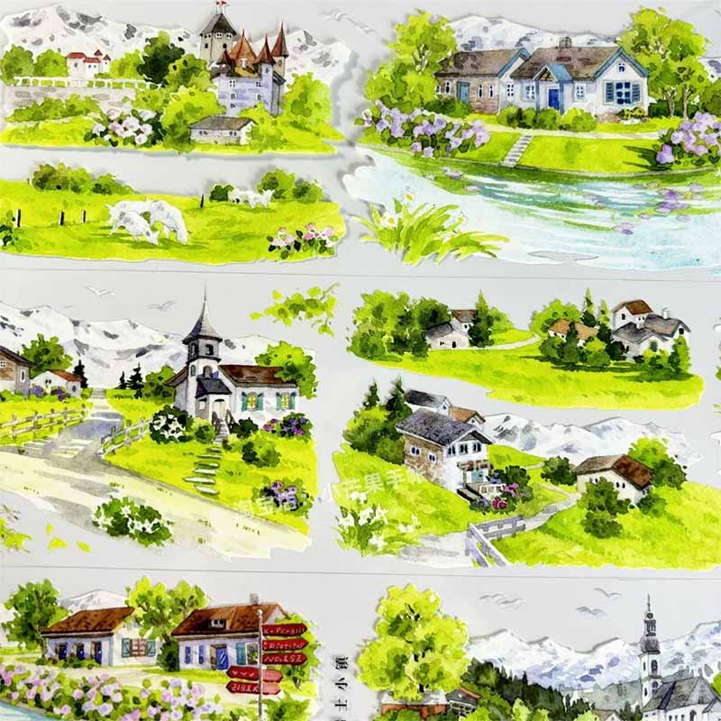 Swiss Town PET Journal Collage Sticker