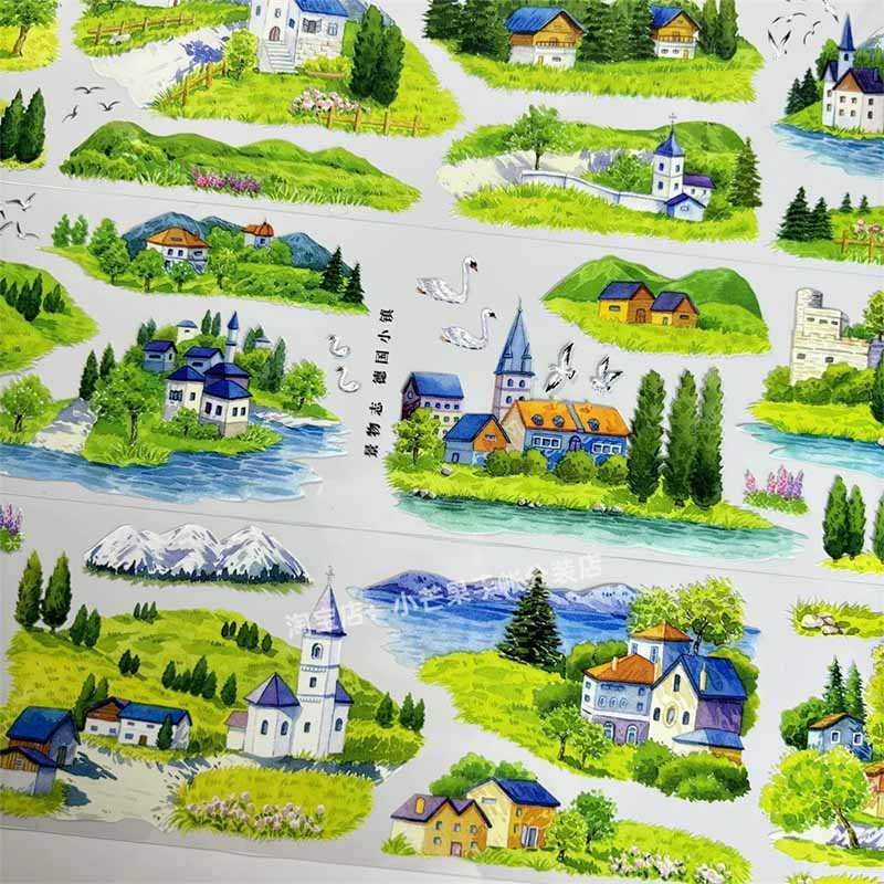 German Town PET Journal Collage Sticker