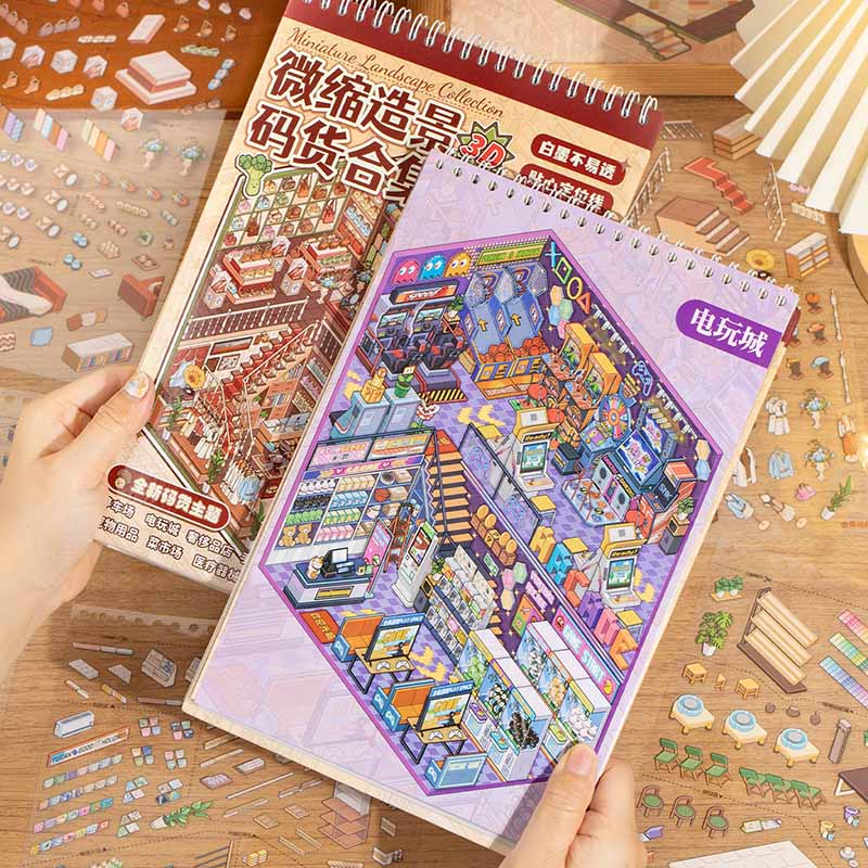 Shop Organisation Book 3D Scene Stickers DIY Stickers(L)