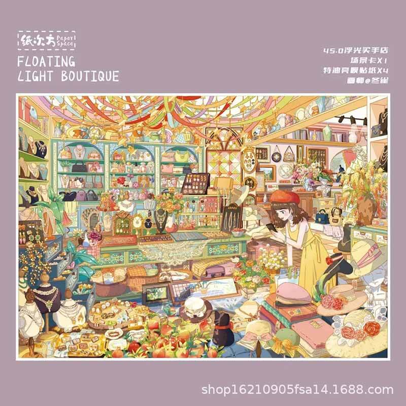 Floating Light Boutique DIY 3D Scene Stickers With Guide Lines(XL)