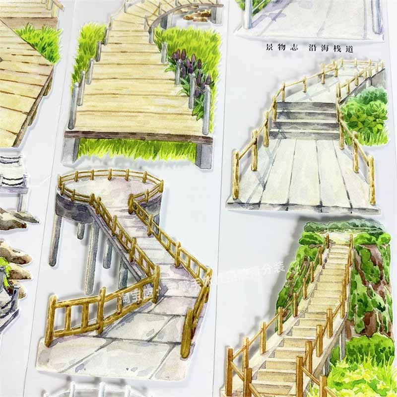 Coastal Walkway PET Journaling Scene Tape